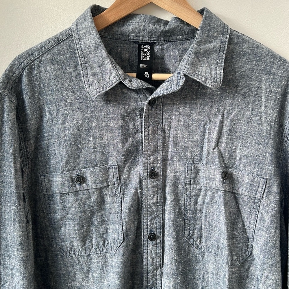 Mountain Hardwear Men’s Long Sleeve Trail Shirt Gray Size XL Hemp Cotton Blend
